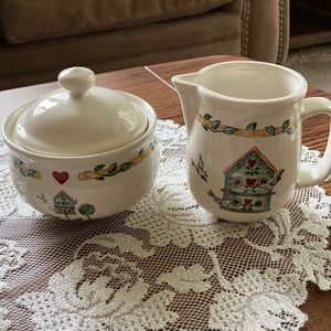 Thompson pottery china sugar and creamer